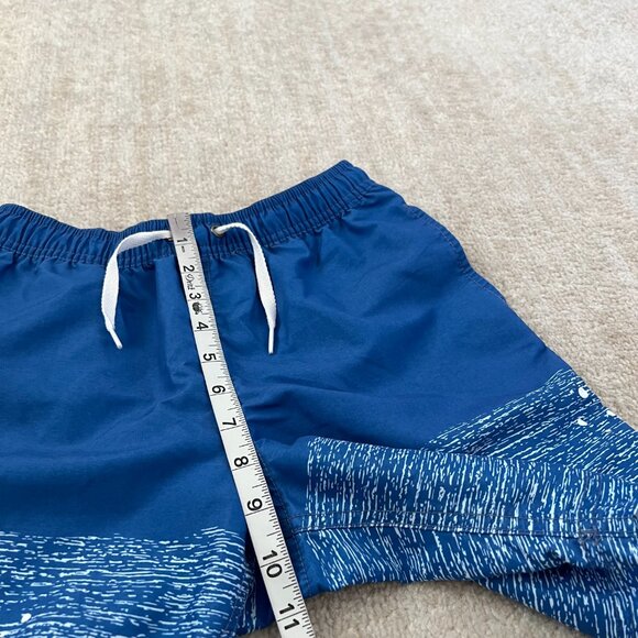 Hanna Andersson Boys Shark Stripe Blue Swim Shorts Trunks 10 - Picture 6 of 8